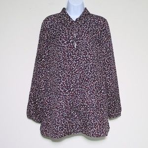 $350 TORY BURCH - Silk Confetti Long Sleeve Shirt Top Blouse - Women's Size 6 🔥